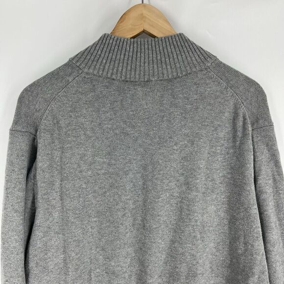 Duluth Trading Sweater Size Large Mens Gray Strongarm 1/4 Zip Mock Neck Cotton - Picture 6 of 6